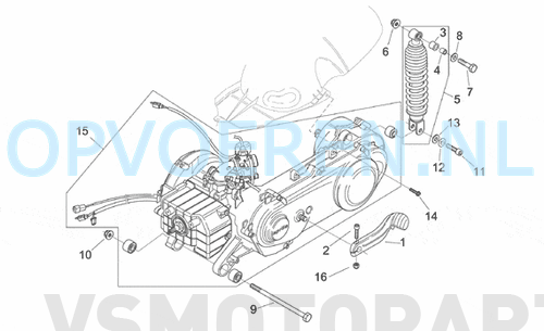 Engine - Rear shock absorber
