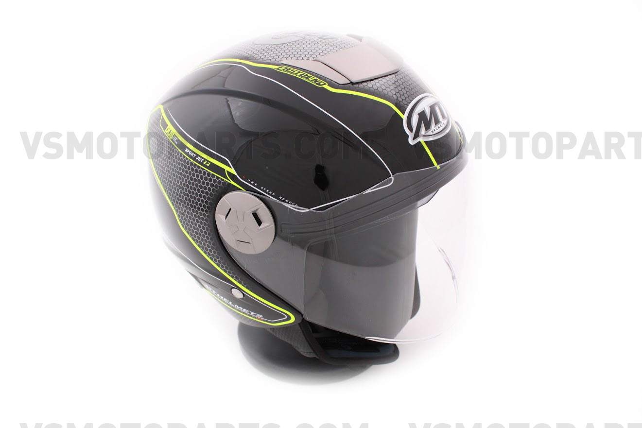 MT Jet Helmet City Eleven Dynamic Black / Fluor