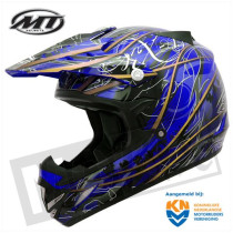 MT MX-1 Cross Helmet Shiney Black Blue