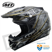 MT MX-1 Cross Helmet Shiney Black Grey